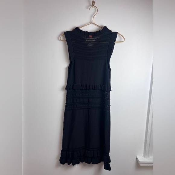 Knitz for Love & Lemons Ruffle Mesh Sleeveless Black Dress Small - Picture 7 of 12